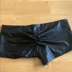 iHeartRaves Black Metallic Booty Shorts